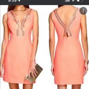 Lilly Pulitzer Coral Dress with Gold Accents​
